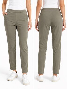 Talbots Chatham Ankle Pants Women’s 10P Olive Green Cotton Bi-Stretch Slim